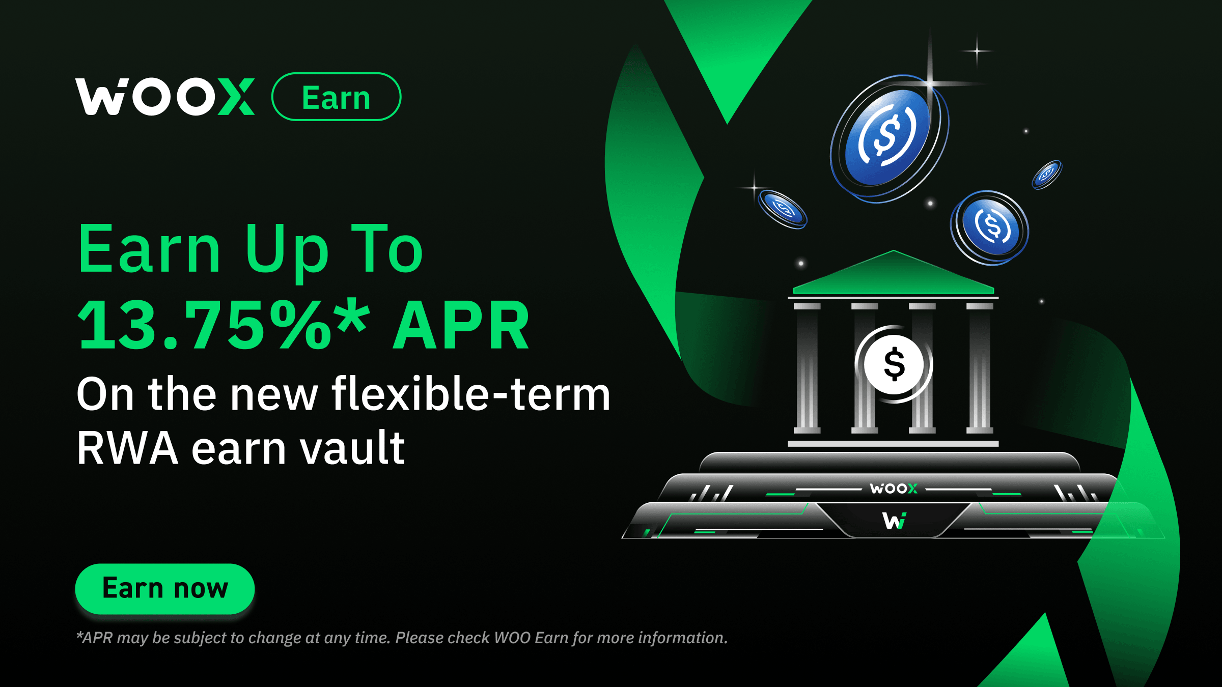 Enjoy Boosted APR of up to 13.75% on RWA Earn Vaults